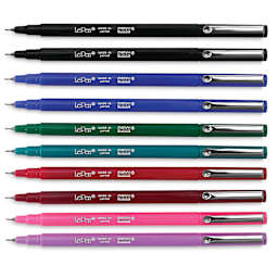 Marvy Uchida LePen Fine Line Marker Set - Basic Colors, Set of 10, out of packaging