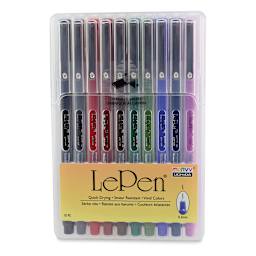 Marvy Uchida LePen Fine Line Marker Set - Dark Colors, Set of 10, front of the packaging