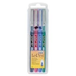 Marvy Uchida LePen Fine Line Marker Set  - Primary Colors, Set of 4, front of the packaging