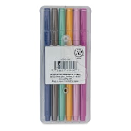 Marvy Uchida LePen Fine Line Marker - Retro Colors, Set of 6, back of the packaging