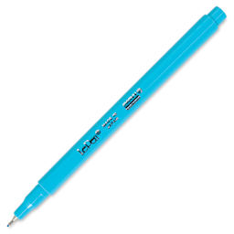 Marvy Uchida LePen Fine Line Marker - Fluorescent Blue, cap off
