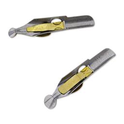 Speedball Broad Edge B-Series Round Calligraphy Nibs - B0 and B1, view of the bottom of the nib