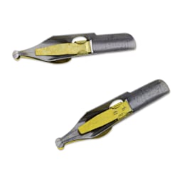 Speedball Broad Edge B-Series Round Calligraphy Nibs - B1 and B2, view of the bottom of the nib