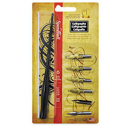 Speedball Calligraphy Project Set - Front of package showing 6 nibs and holder