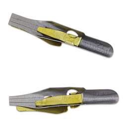 Speedball Broad Edge C-Series Flat Calligraphy Nibs - C0 and C1, view of the bottom of the nibs