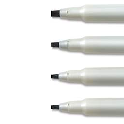 Speedball Elegant Writer Calligraphy Markers and Sets - closeup of various tips of Black markers