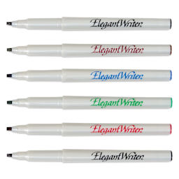 Speedball Elegant Writer Calligraphy Markers - Assorted Colors, Set of 6, markers laid out