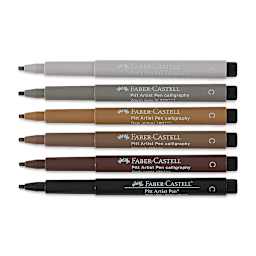Faber-Castell Pitt Calligraphy Pen Set - Set of 6, Subtle Colors