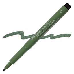 Faber-Castell Pitt Calligraphy Pen - Chromium Green pen and swatch