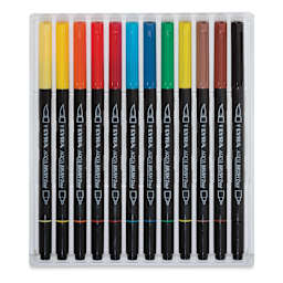Lyra Aqua Brush Duo Markers - Assorted Colors, Set of 12 (set contents)