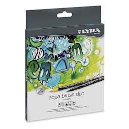 Lyra Aqua Brush Duo Markers - Assorted Colors, Set of 12 (front of package)