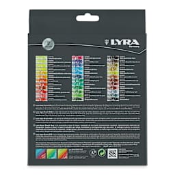 Lyra Aqua Brush Duo Markers - Assorted Colors, Set of 36 (back of package)