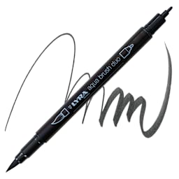 Lyra Aqua Brush Duo Marker - Black 099 marker and swatch