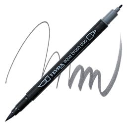 Lyra Aqua Brush Duo Marker - Warm Grey Silver 196 marker and swatch