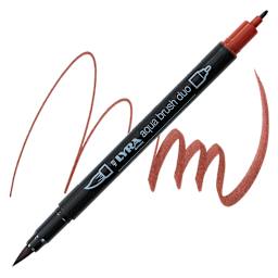 Lyra Aqua Brush Duo Marker - Indian Red marker and swatch
