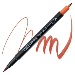Lyra Aqua Brush Duo Marker - Vermilion 017 marker and swatch