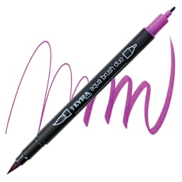 Lyra Aqua Brush Duo Marker - Deep Magenta 034 marker and swatch