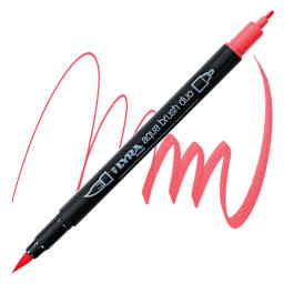 Lyra Aqua Brush Duo Marker - Permanent Red 020 marker and swatch