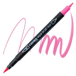 Lyra Aqua Brush Duo Marker - Pink Madder Lake 029 marker and swatch