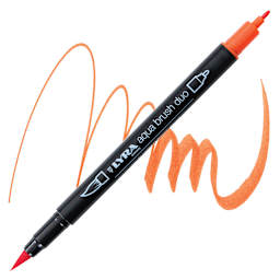 Lyra Aqua Brush Duo Marker - Orange 013 marker and swatch