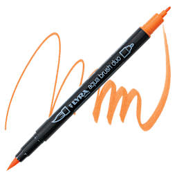 Lyra Aqua Brush Duo Marker - Permanent Orange 012 marker and swatch
