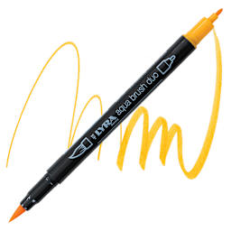 Lyra Aqua Brush Duo Marker - Chrome Yellow Deep 009 marker and swatch
