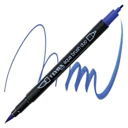 Lyra Aqua Brush Duo Marker - Ultramarine Deep 050 marker and swatch