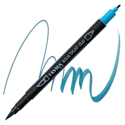 Lyra Aqua Brush Duo Marker - Deep Turquoise 053 marker and swatch