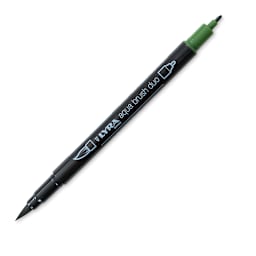 Lyra Aqua Brush Duo Marker - Olive Green 073 (with caps off)