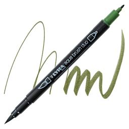 Lyra Aqua Brush Duo Marker - Olive Green 073 marker and swatch