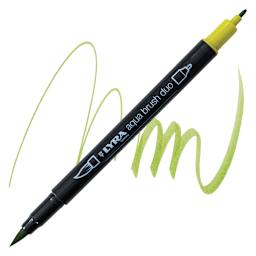 Lyra Aqua Brush Duo Marker - Yellow Still de' Grain 070 marker and swatch