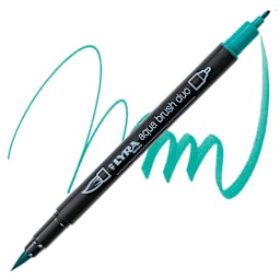 Lyra Aqua Brush Duo Marker - Viridian 061 marker and swatch