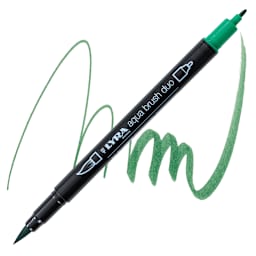 Lyra Aqua Brush Duo Marker - Permanent Green 067 marker and swatch