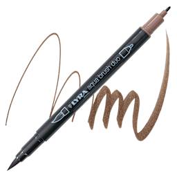Lyra Aqua Brush Duo Marker - Van Dyck Brown 076 marker and swatch