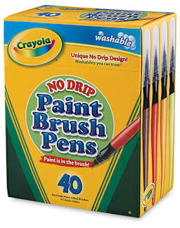 Crayola No Drip Washable Paint Brush Pens - Angled view of 40 pc package 