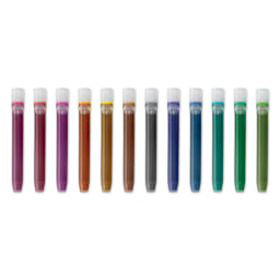 Pilot Parallel Pen Mixable Colour Ink Refills - Pkg of 12 cartridges laid out