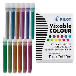 Pilot Parallel Pen Mixable Colour Ink Refills - Pkg of 12, cartridges outside the packaging