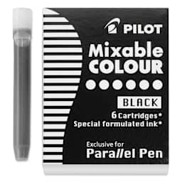 Pilot Parallel Pen Mixable Colour Ink Refills - Black, single cartridge next to packaging