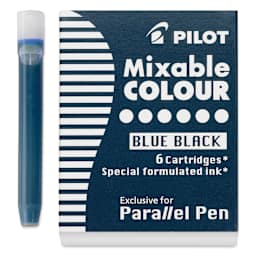 Pilot Parallel Pen Mixable Colour Ink Refills - Blue Black, single cartridge next to packaging
