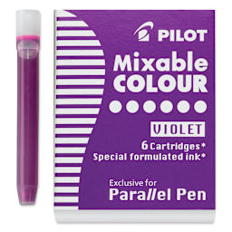 Pilot Parallel Pen Mixable Colour Ink Refills - Violet, single cartridge next to packaging