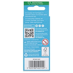 Manuscript Ink Refill Set - Assorted Colors, Set of 24, back of the packaging