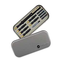 Manuscript Calligraphy Fountain Pen - Deluxe Set, open package showing pen and nibs