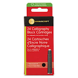 Manuscript Ink Refills - Black, Pkg of 24, front of the packaging