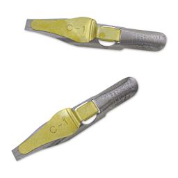 Speedball Broad Edge C-Series Flat Calligraphy Nibs - C1, Pkg of 2, out of packaging