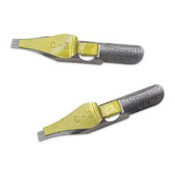 Speedball Broad Edge C-Series Flat Calligraphy Nibs - C2, Pkg of 2, out of the packaging