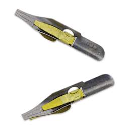 Speedball Broad Edge C-Series Flat Calligraphy Nibs - C2, Pkg of 2, view of the bottom of the nib