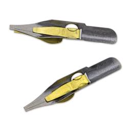 Speedball Broad Edge C-Series Flat Calligraphy Nibs - C3, Pkg of 2, view of the bottom of the nib