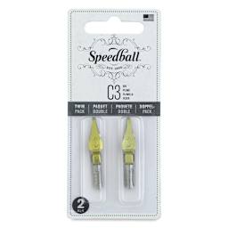 Speedball Broad Edge C-Series Flat Calligraphy Nibs - C3, Pkg of 2, front of the packaging