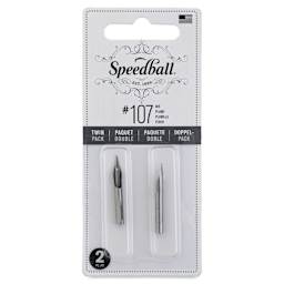 Speedball Hunt Crowquill Pen Nibs - #107 Hawk Quill, Pkg of 2, front of the packaging