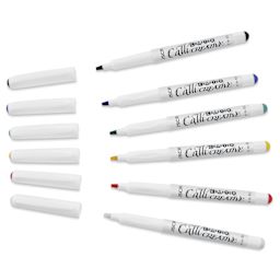 Manuscript Crafter CalliCreative Italic Markers - Set of 6, Medium Point, caps removed